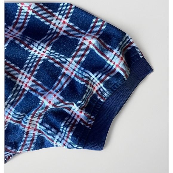 Vtg Tommy Hilfiger Polo‎ Shirt Mens M Plaid Blue White Red Golf Patriotic - Picture 5 of 6